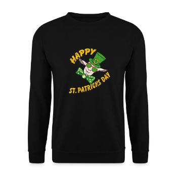 Happy St. Patrick's Day Funny Crazy Goat - Unisex Sweatshirt - black - Front - Alina (178cm) & Michal (187cm)