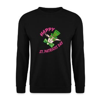 Happy St. Patrick's Day Funny Crazy Goat - Unisex Sweatshirt - black - Front - Alina (178cm) & Michal (187cm)