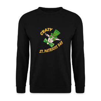 Crazy St. Patrick's Day Funny Crazy Goat - Unisex Sweatshirt - black - Front - Alina (178cm) & Michal (187cm)