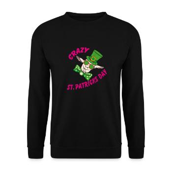 Crazy St. Patrick's Day Funny Crazy Goat - Unisex Sweatshirt - black - Front - Alina (178cm) & Michal (187cm)