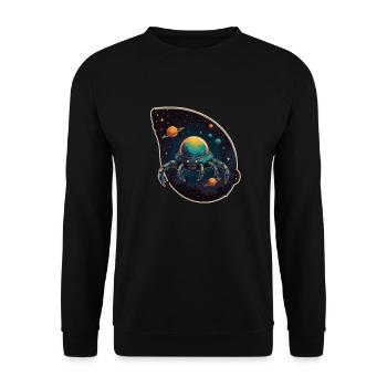 Vaisseau spatial crabe dans l’espace avec des planètes - Sweat-shirt Unisexe - noir - Devant - Alina (178cm) & Michal (187cm)