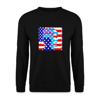 America - Unisex Pullover - Schwarz - Vorne - Alina (178cm) & Michal (187cm)