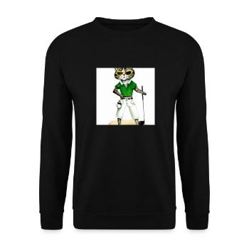 Das golfende Katzenmodel - Unisex Pullover - Schwarz - Vorne - Alina (178cm) & Michal (187cm)