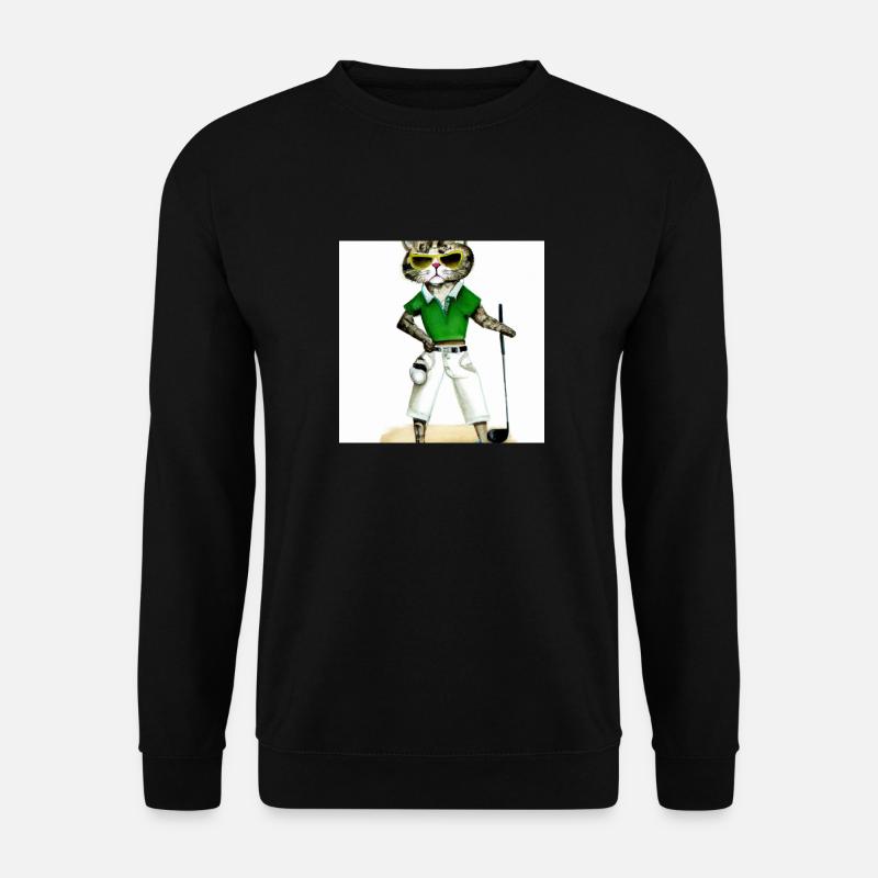Das golfende Katzenmodel - Unisex Pullover - Schwarz
