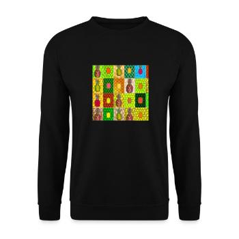 Tropical Fruits Mosaic - Unisex Sweatshirt - black - Front - Alina (178cm) & Michal (187cm)