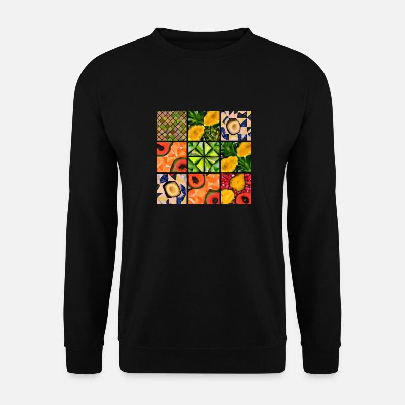 Tropische Früchte Mosaik - Unisex Pullover - Schwarz