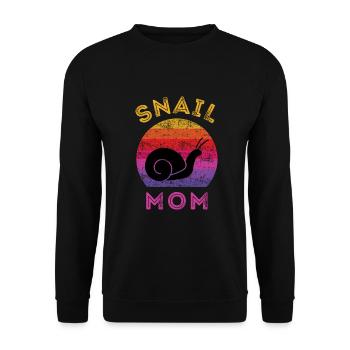 Schnecke Mama, Schnecke Mama, Vintage Retro Sonnenuntergang - Unisex Pullover - Schwarz - Vorne - Alina (178cm) & Michal (187cm)