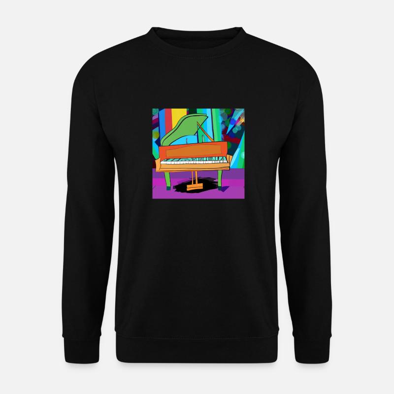 Piano vor Regenbogen - Unisex Pullover - Schwarz