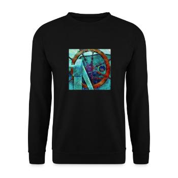 Steuerrad - Unisex Pullover - Schwarz - Vorne - Alina (178cm) & Michal (187cm)