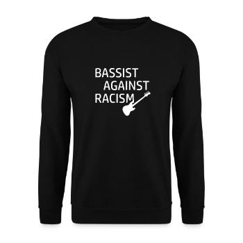 Bassist agains racism Bass Musik Gitarre - Unisex Pullover - Schwarz - Vorne - Alina (178cm) & Michal (187cm)