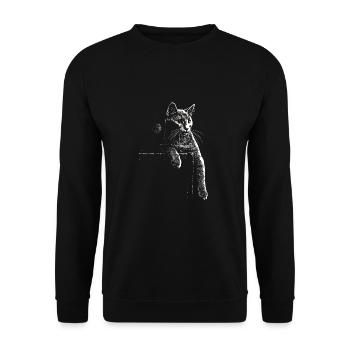 Carthusian cat at night - Unisex Sweatshirt - black - Front - Alina (178cm) & Michal (187cm)