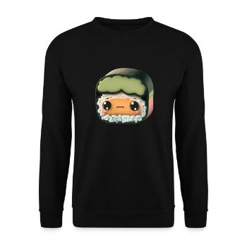 Cute Realistic Sushi Roll - Unisex Sweatshirt - black - Front - Alina (178cm) & Michal (187cm)