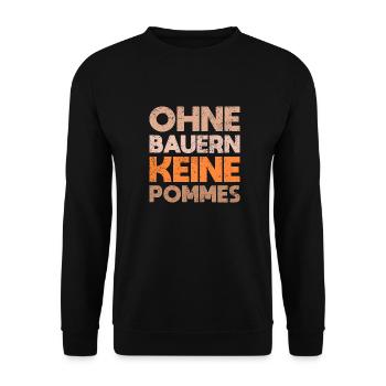 Ohne Bauern, Keine Pommes - Unisex Pullover - Schwarz - Vorne - Alina (178cm) & Michal (187cm)