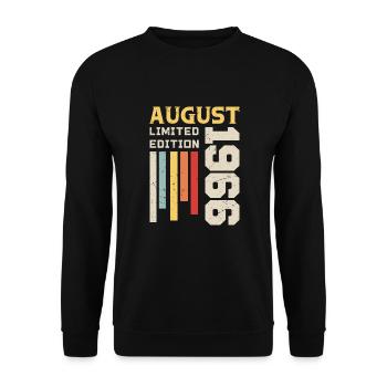 August 1966 - Birthday Gift August 1966 August - Unisex Sweatshirt - black - Front - Alina (178cm) & Michal (187cm)