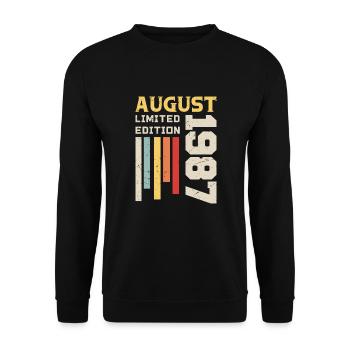 August 1987 - Birthday Gift August 1987 August - Unisex Sweatshirt - black - Front - Alina (178cm) & Michal (187cm)