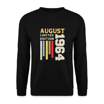 August 1964 - Birthday gift August 1964 August - Unisex Sweatshirt - black - Front - Alina (178cm) & Michal (187cm)
