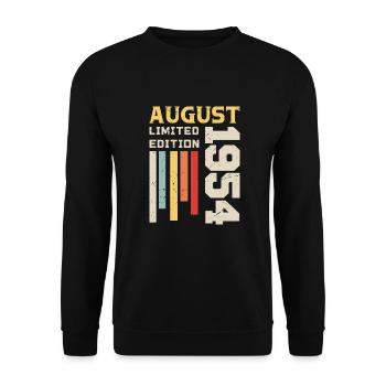 August 1954 - Birthday Gift August 1954 August - Unisex Sweatshirt - black - Front - Alina (178cm) & Michal (187cm)