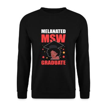Master's Degree Graduation Ceremony Afro - Unisex Sweatshirt - black - Front - Alina (178cm) & Michal (187cm)