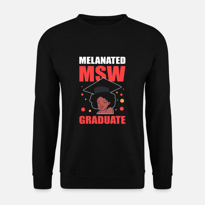 Master Studium Abschlussfeier Afro - Unisex Pullover - Schwarz
