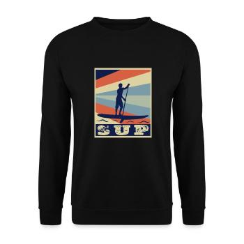 SUP board paddleboarding paddel supboard Stand Up - Unisex Pullover - Schwarz - Vorne - Alina (178cm) & Michal (187cm)