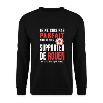 Rouen foot club football supporters rouannais - Sweat-shirt Unisexe - noir - Devant - Alina (178cm) & Michal (187cm)