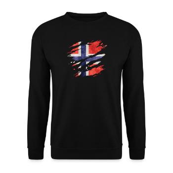 Norway - National flag, scratches, cracks - Unisex Sweatshirt - black - Front - Alina (178cm) & Michal (187cm)
