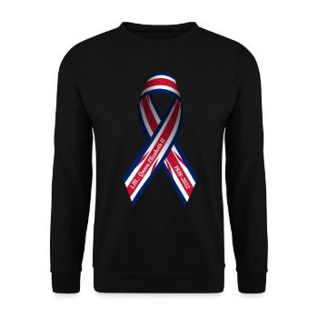 Solidarité Mort Elizabeth II Ruban de paix - Sweat-shirt Unisexe - noir - Devant - Alina (178cm) & Michal (187cm)