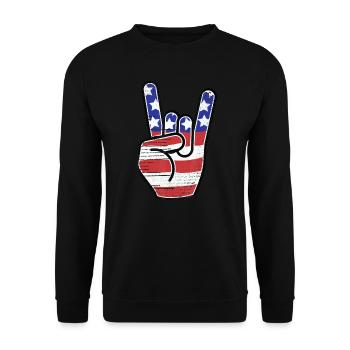 Rock & Roll-Hand - Unisex Pullover - Schwarz - Vorne - Alina (178cm) & Michal (187cm)