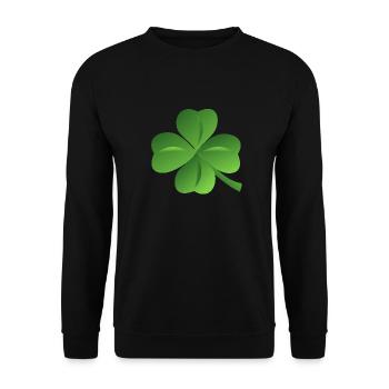 kleeblatt glueck shamrock luck four leaf clover18 - Unisex Pullover - Schwarz - Vorne - Alina (178cm) & Michal (187cm)