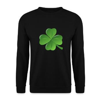 kleeblatt glueck shamrock luck four leaf clover8 - Unisex Pullover - Schwarz - Vorne - Alina (178cm) & Michal (187cm)