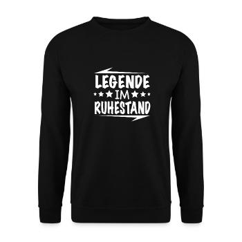 Rentner Legende im Ruhestand - Unisex Pullover - Schwarz - Vorne - Alina (178cm) & Michal (187cm)