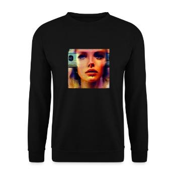 Rave Girl techno Berlin Cologne Köln LA New York - Unisex Pullover - Schwarz - Vorne - Alina (178cm) & Michal (187cm)