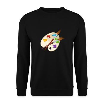 maler painter pinsel paint farbe artist color colo - Unisex Pullover - Schwarz - Vorne - Alina (178cm) & Michal (187cm)