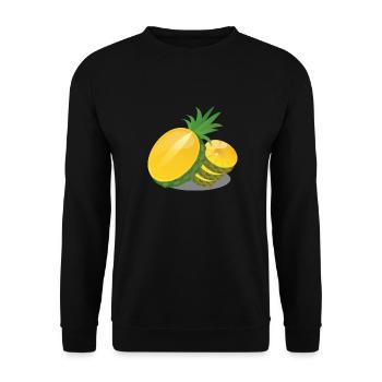 Ananas in Scheiben - Unisex Pullover - Schwarz - Vorne - Alina (178cm) & Michal (187cm)