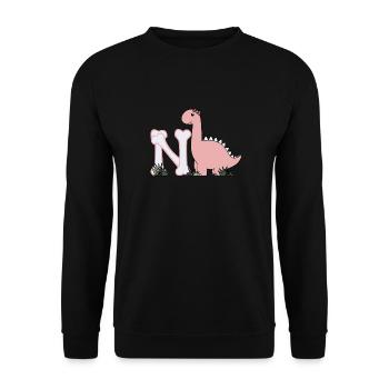 Letter N - Unisex Sweatshirt - black - Front - Alina (178cm) & Michal (187cm)
