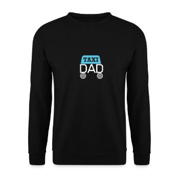 Taxi DAD Schild und Räder - Unisex Pullover - Schwarz - Vorne - Alina (178cm) & Michal (187cm)