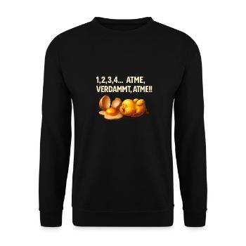 Funny Chick T-Shirt - Unisex Sweatshirt - black - Front - Alina (178cm) & Michal (187cm)