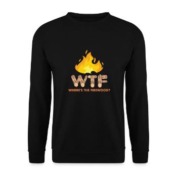 Where's The Firewood - Unisex Sweatshirt - black - Front - Alina (178cm) & Michal (187cm)