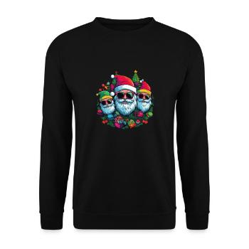 Cool Santas with sunglasses - Unisex Sweatshirt - black - Front - Alina (178cm) & Michal (187cm)