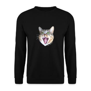Bebe Crazycat Blanc - Sweat-shirt Unisexe - noir - Devant - Alina (178cm) & Michal (187cm)