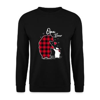 Grandpa Bear - Unisex Sweatshirt - black - Front - Alina (178cm) & Michal (187cm)