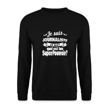 je suis journaliste - Sweat-shirt Unisexe - noir - Devant - Alina (178cm) & Michal (187cm)
