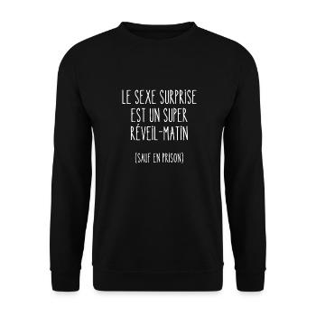 sexe surprise - Sweat-shirt Unisexe - noir - Devant - Alina (178cm) & Michal (187cm)