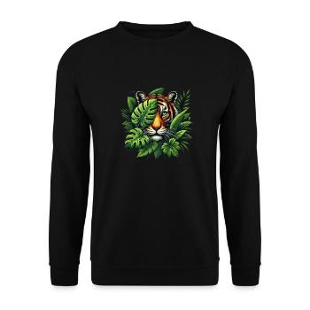 Tiger in the jungle with wilderness and nature - Unisex Sweatshirt - black - Front - Alina (178cm) & Michal (187cm)