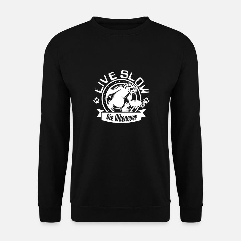 Sloth Live Slow - Unisex Sweatshirt - black