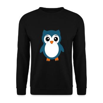 Owl Blue Owl - Unisex Sweatshirt - black - Front - Alina (178cm) & Michal (187cm)