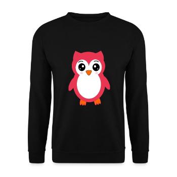 hibou rose rose rouge - Sweat-shirt Unisexe - noir - Devant - Alina (178cm) & Michal (187cm)