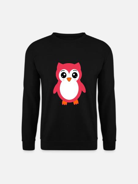 hibou rose rose rouge - Sweat-shirt Unisexe - noir