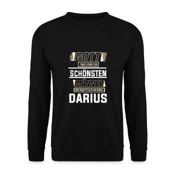 Darius le plus bel homme de Dieu en forme de design - Sweat-shirt Unisexe - noir - Devant - Alina (178cm) & Michal (187cm)