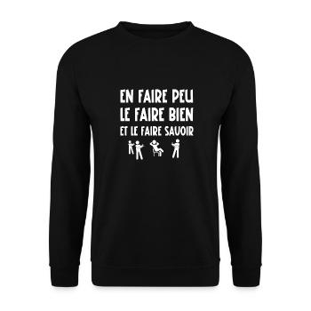 en faire peu - Sweat-shirt Unisexe - noir - Devant - Alina (178cm) & Michal (187cm)